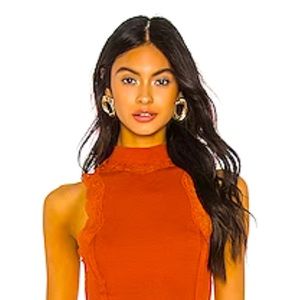 FREE PEOPLE SIZE XS BURNT ORANGE CINAMMON LACE TANK TOP sold out